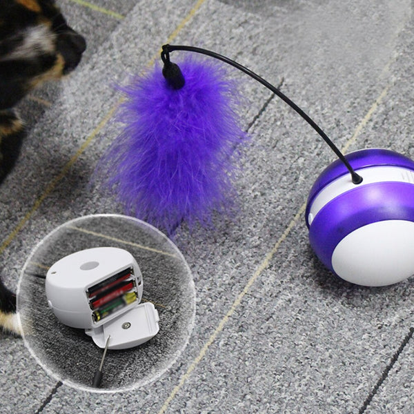 Feather Rolling Ball - LED Light - Cat Toy