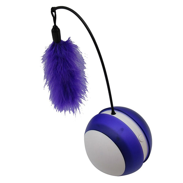 Feather Rolling Ball - LED Light - Cat Toy