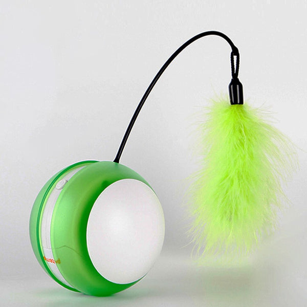 Feather Rolling Ball - LED Light - Cat Toy