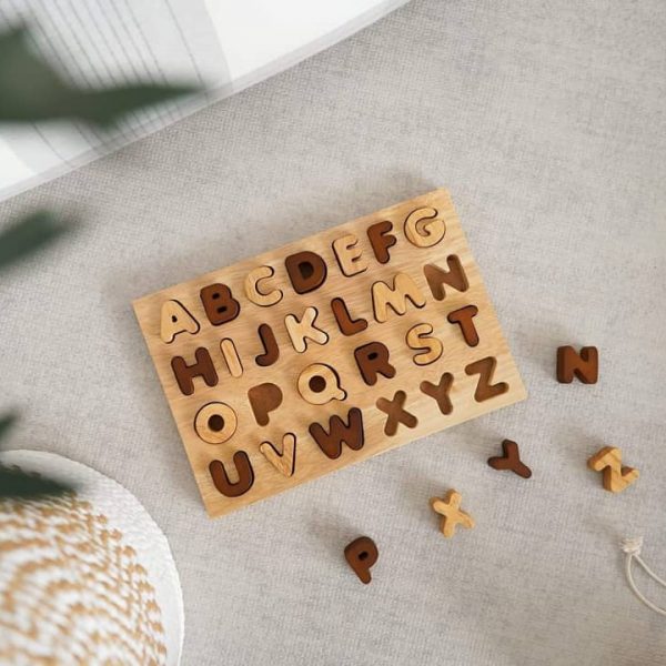 Natural Wood Children's Toy capital letter puzzle