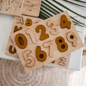 Natural Wood Children's Toy number puzzle