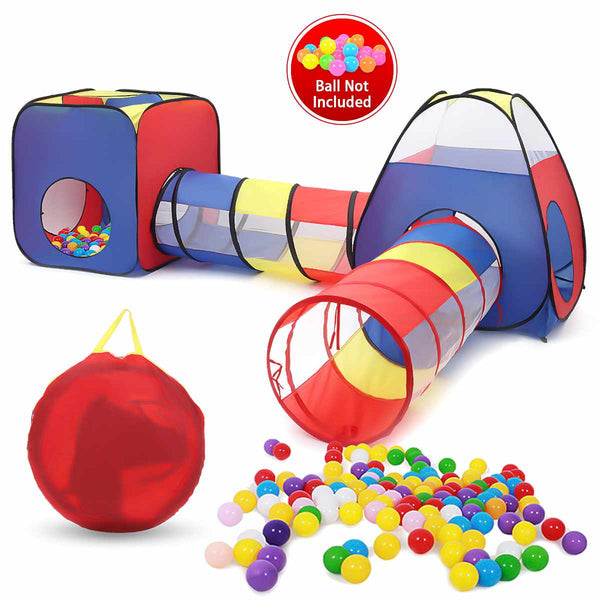 🎪 Kids Playhouse Tent with Tunnel & Ball Pit | Foldable Indoor & Outdoor Play Tent | Portable Pop-Up Game House for Toddlers & Kids