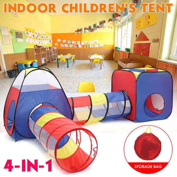 🎪 Kids Playhouse Tent with Tunnel & Ball Pit | Foldable Indoor & Outdoor Play Tent | Portable Pop-Up Game House for Toddlers & Kids