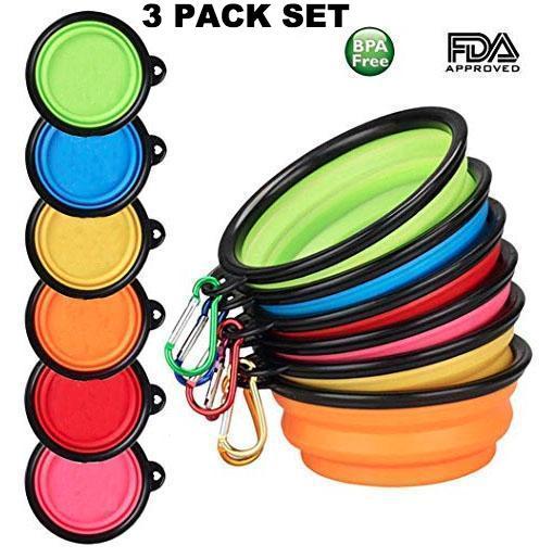 Collapsible Dog Bowls 3 pack set