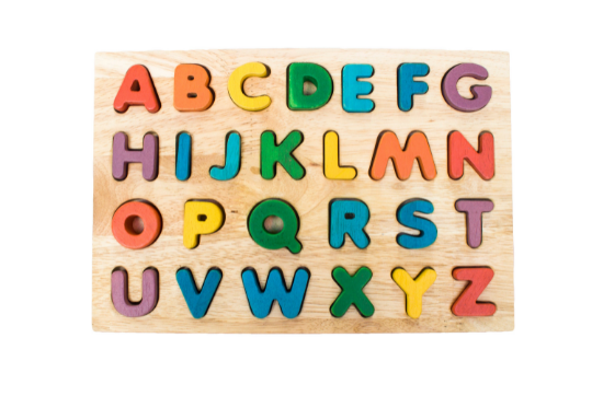 Natural Wood Children's Toy Capital Letter Puzzle