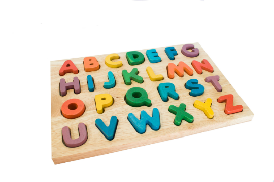 Natural Wood Children's Toy Capital Letter Puzzle