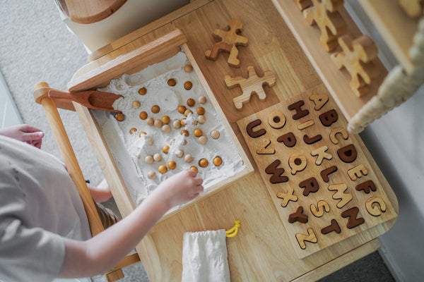 Natural Wood Children's Toy capital letter puzzle