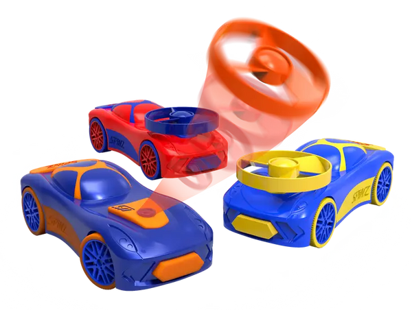 Spinz Pull Back Race Car with Flying Discs (2 Pack Assortment)