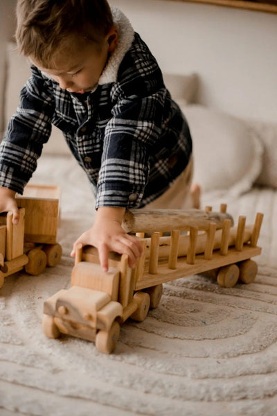 Handcrafted Wooden log truck