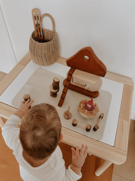 Natural Wood Mushroom Toy Play House