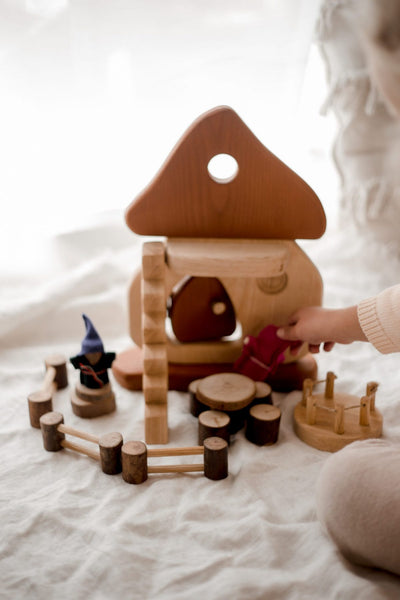 Natural Wood Mushroom Toy Play House