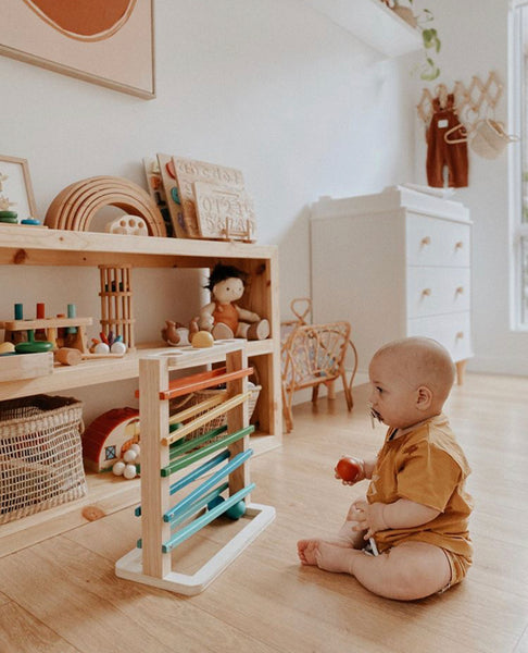 Natural Wood Toy, Track a Ball Rack