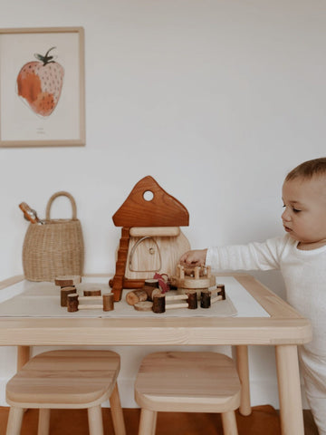 Natural Wood Mushroom Toy Play House