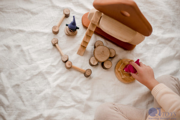 Natural Wood Mushroom Toy Play House