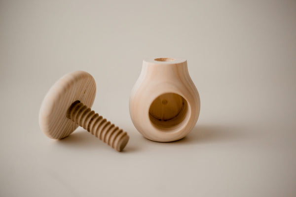 Natural Wood Children's Toy Screw Mushroom