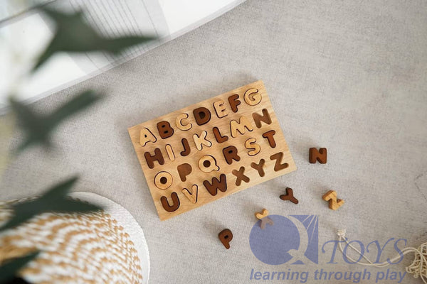 Natural Wood Children's Toy capital letter puzzle